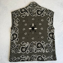 Load image into Gallery viewer, PREORDER ‘OLIVE’ BANDANA KNIT GILET
