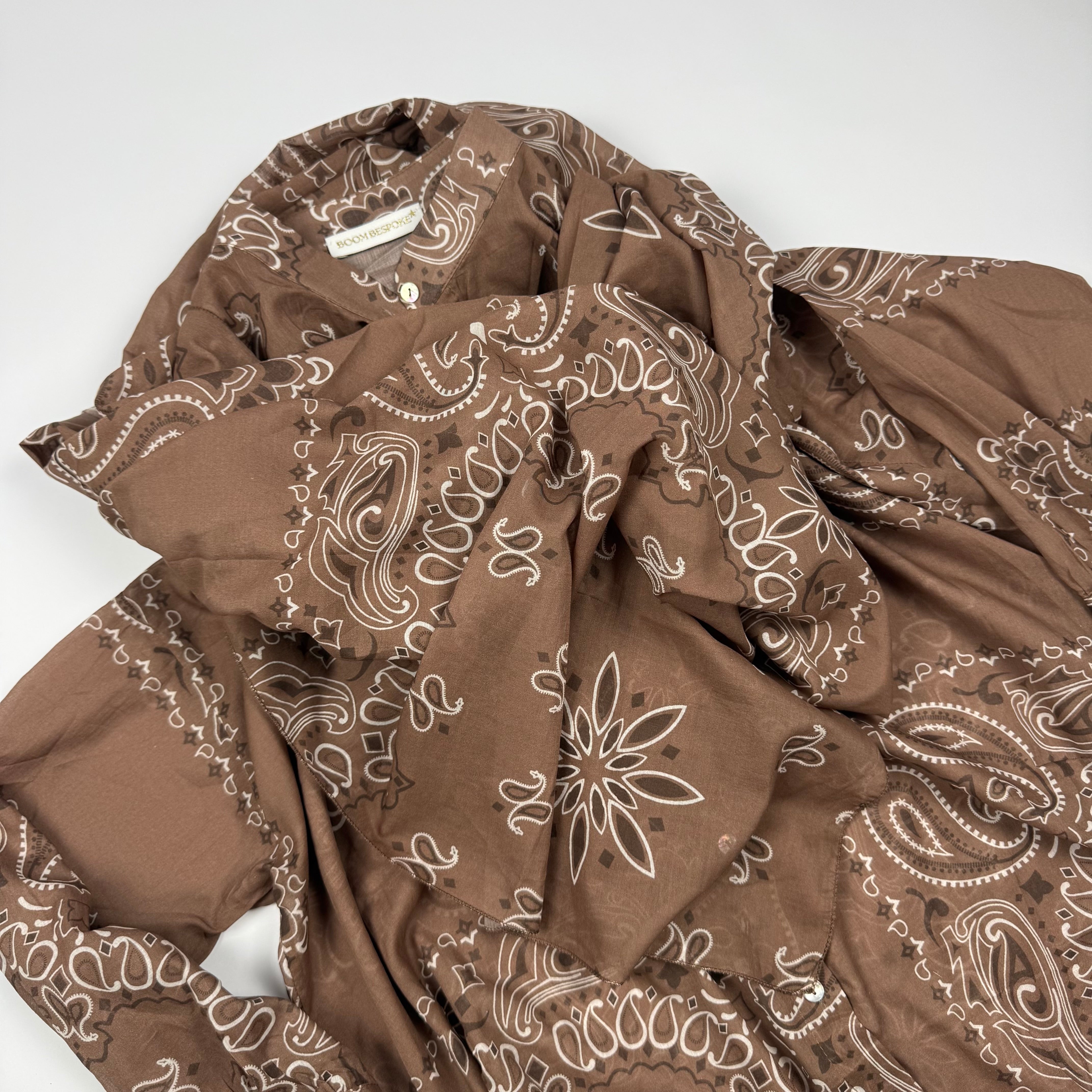 'CAPPUCCINO' DEEP TAUPE BANDANA MULTIWAY COTTON SET