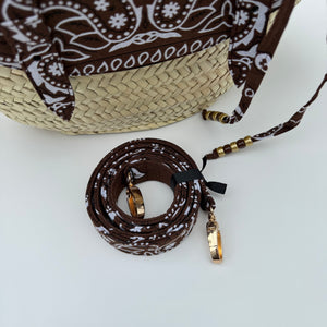‘ESPRESSO’ BROWN BANDANA BASKET BAG BY BOOM BESPOKE