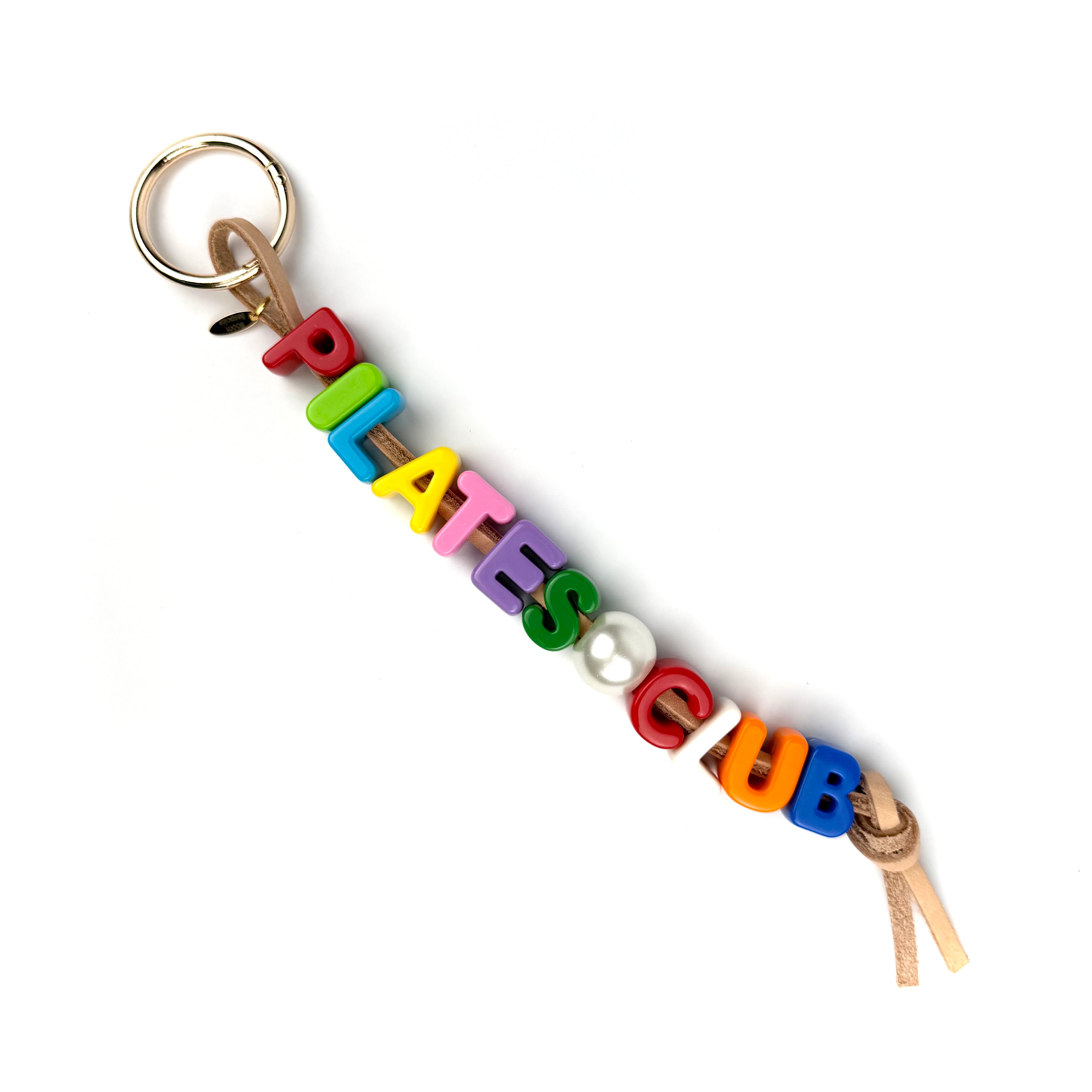 ‘PILATES CLUB’ CHUNKY LEATHER BEADED BAG CHARM BY BOOM BESPOKE
