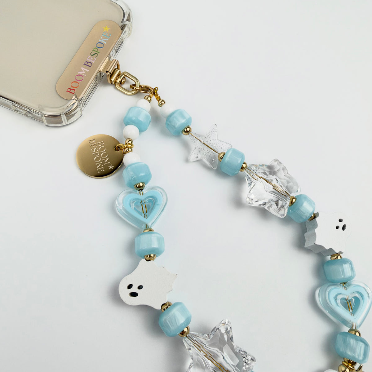 ‘BOO BLUE’ GHOST PHONE BEADS BY BOOM BESPOKE