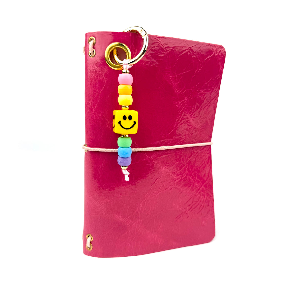 PINK LEATHER BOOM BINDER POCKET SIZE JOURNAL COVER