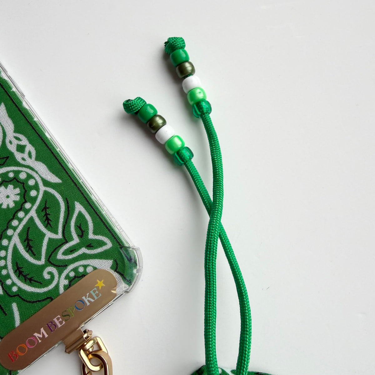 GREEN BANDANA ADJUSTABLE CROSSBODY PHONE STRAP