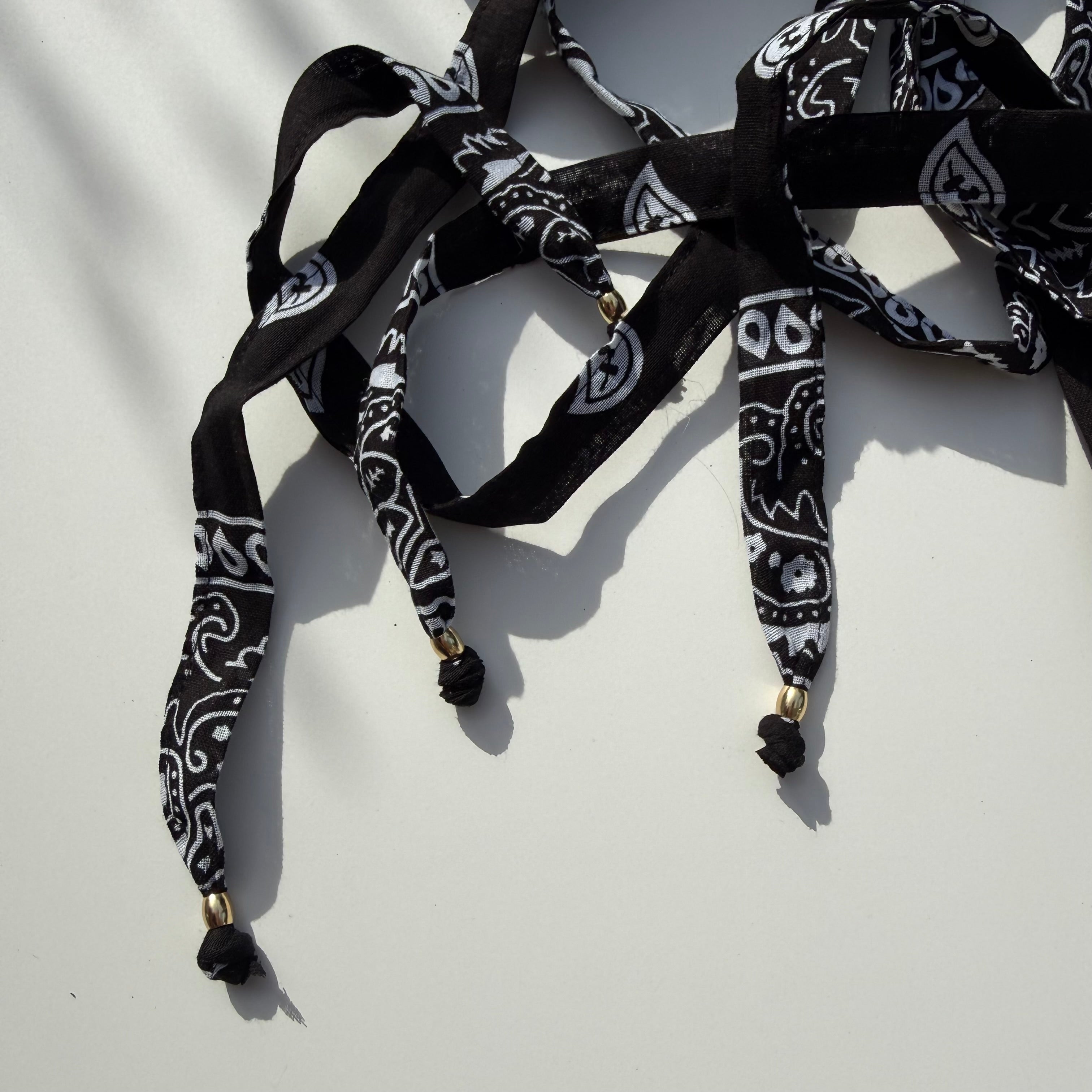 ‘INKED’ BLACK BANDANA HAVAIANAS TOP FLIP FLOPS BY BOOM BESPOKE