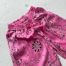 Load image into Gallery viewer, ‘FLAMINGO’ PINK BANDANA SILK TROUSERS CO-ORD
