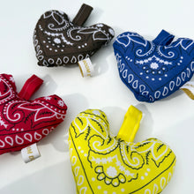 Load image into Gallery viewer, BOOM BANDANA PUFFY HEART KEYRING/BAG CHARM

