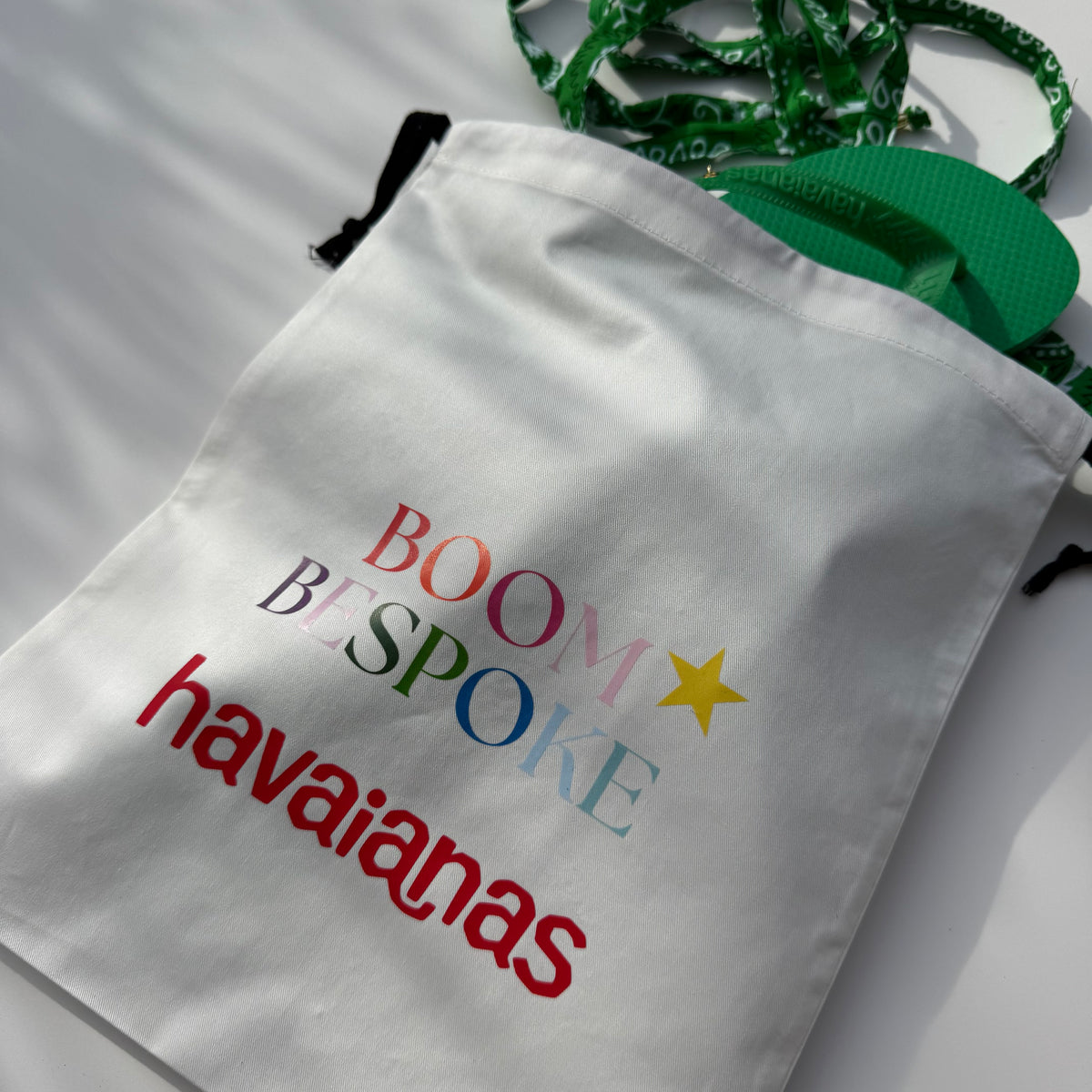 ‘PALM’ GREEN BANDANA HAVAIANAS TOP FLIP FLOPS BY BOOM BESPOKE