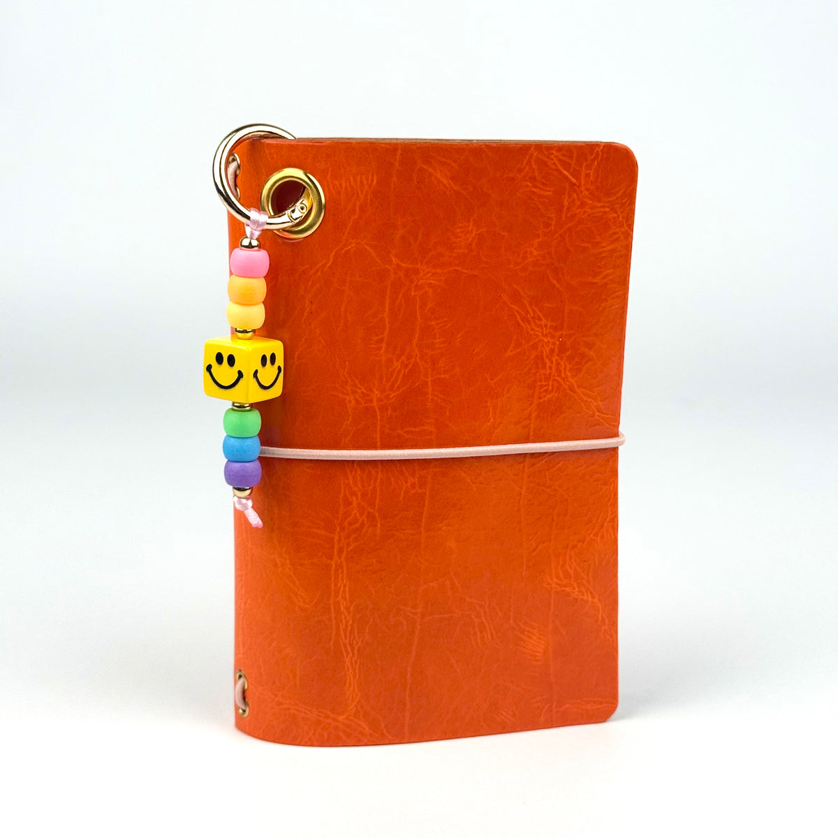 ORANGE LEATHER BOOM BINDER POCKET SIZE JOURNAL COVER