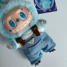 Load image into Gallery viewer, ‘DENIM DUNGAREES’ HOPE BIG ENERGY BOOM BESPOKE LABUBU
