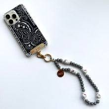 Load image into Gallery viewer, ‘KITTY’ STRIPES &amp; PEARLS PHONE BEADS BY BOOM BESPOKE
