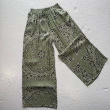 Load image into Gallery viewer, ‘CACTUS’ GREEN BANDANA SILK TROUSERS CO-ORD
