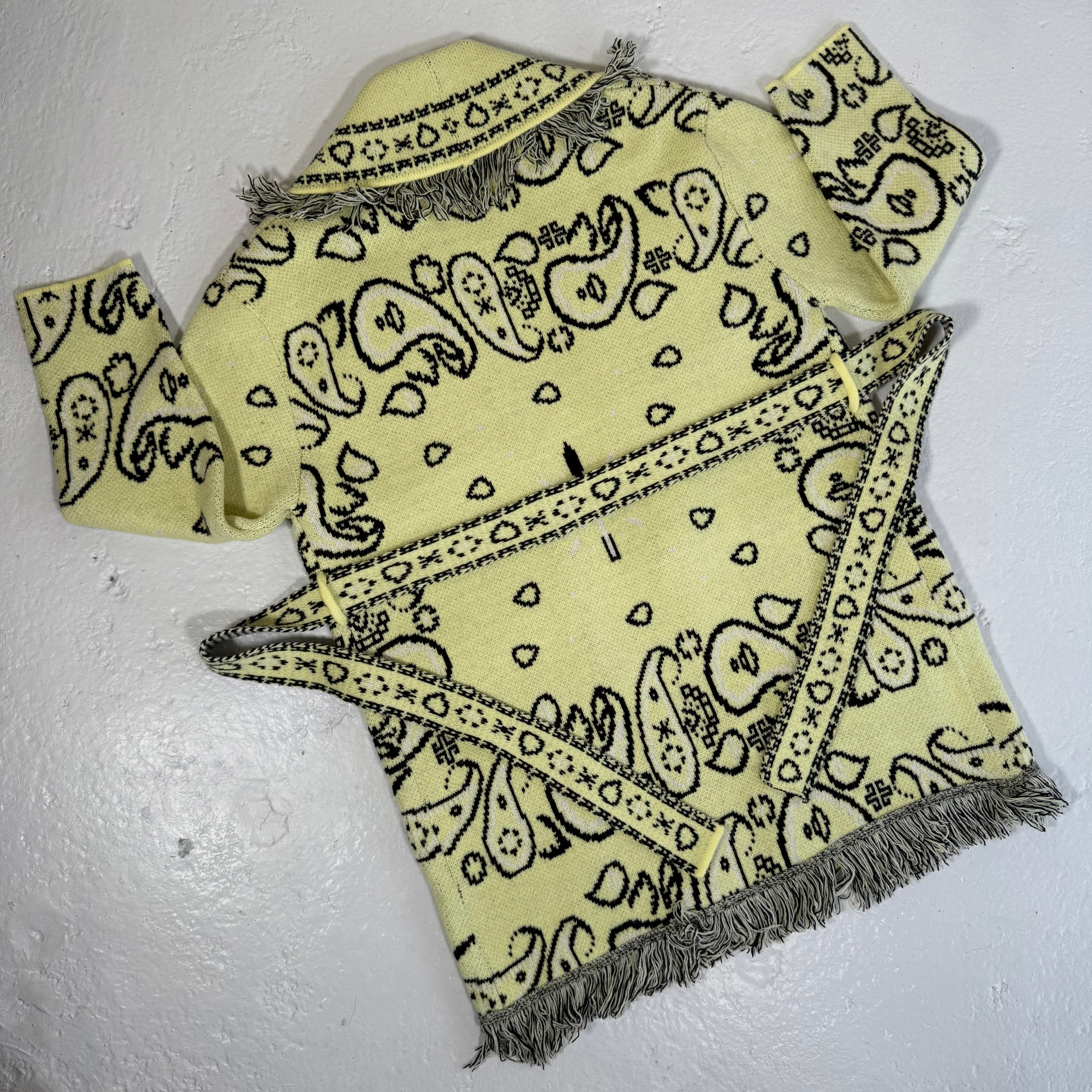 ‘BUTTER’ BANDANA KNIT BELTED LONGLINE CARDIGAN
