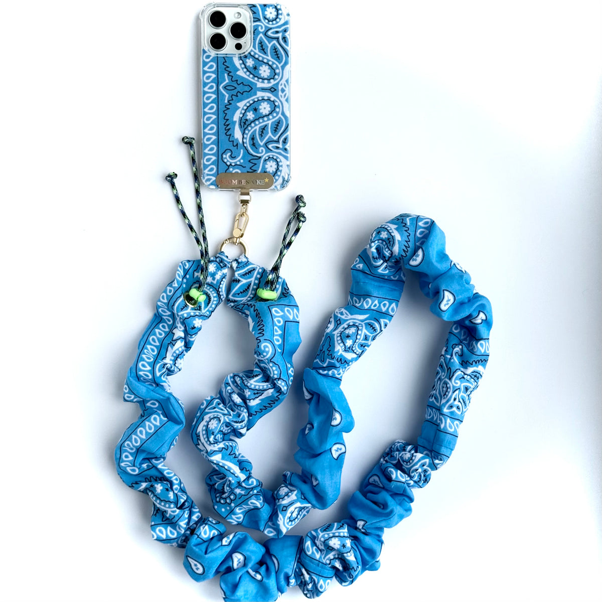 BLUE BANDANA ADJUSTABLE CROSSBODY PHONE STRAP
