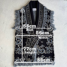 Load image into Gallery viewer, PREORDER ‘MIDNIGHT’ BANDANA KNIT BELTED LONGLINE SLEEVELESS CARDIGAN
