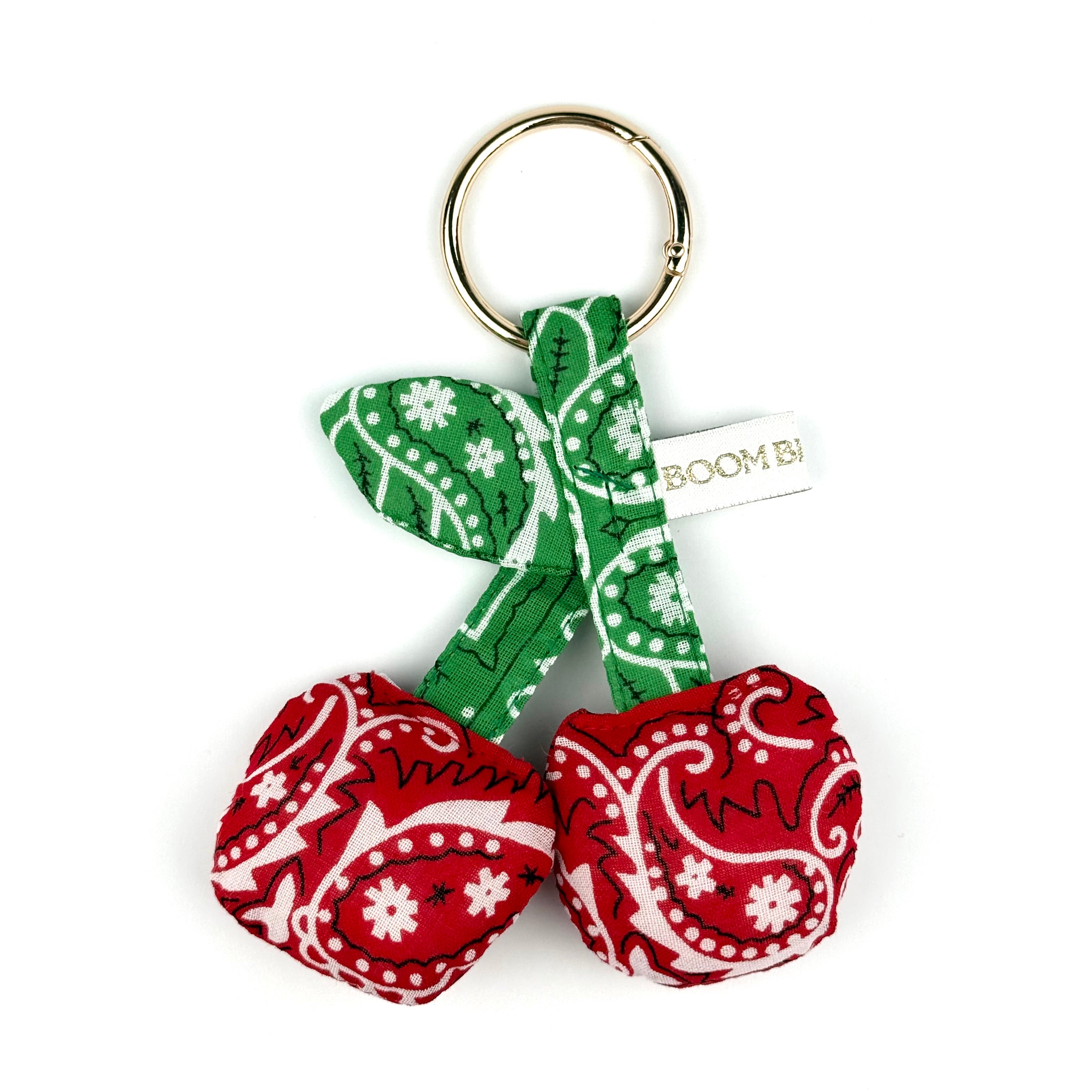 ‘CHERRY ON TOP’ BOOM PUFFY BANDANA CHERRIES BAG CHARM
