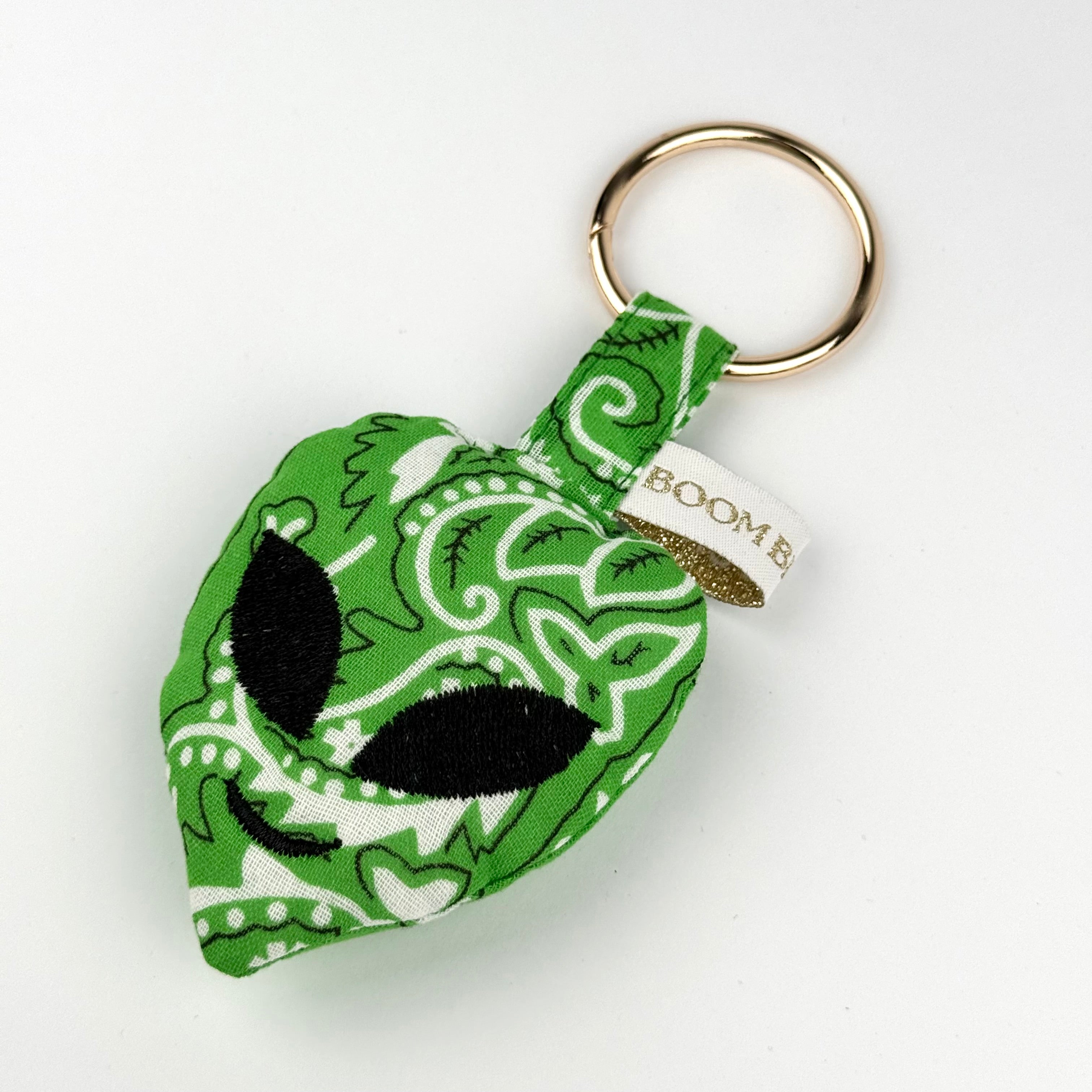 ‘NOT FROM AROUND HERE’ GREEN BOOM PUFFY BANDANA ALIEN BAG CHARM