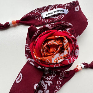 RED OMBRÉ BANDANA ROSE CHOKER BY BOOM BESPOKE