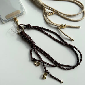 GOLD BALLOON INITIAL ROPE BOOM BESPOKE PHONE BEADS STRAP