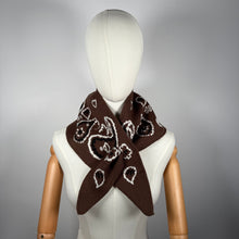 Load image into Gallery viewer, PREORDER ‘ESPRESSO’ BANDANA KNIT TRIANGLE SCARF
