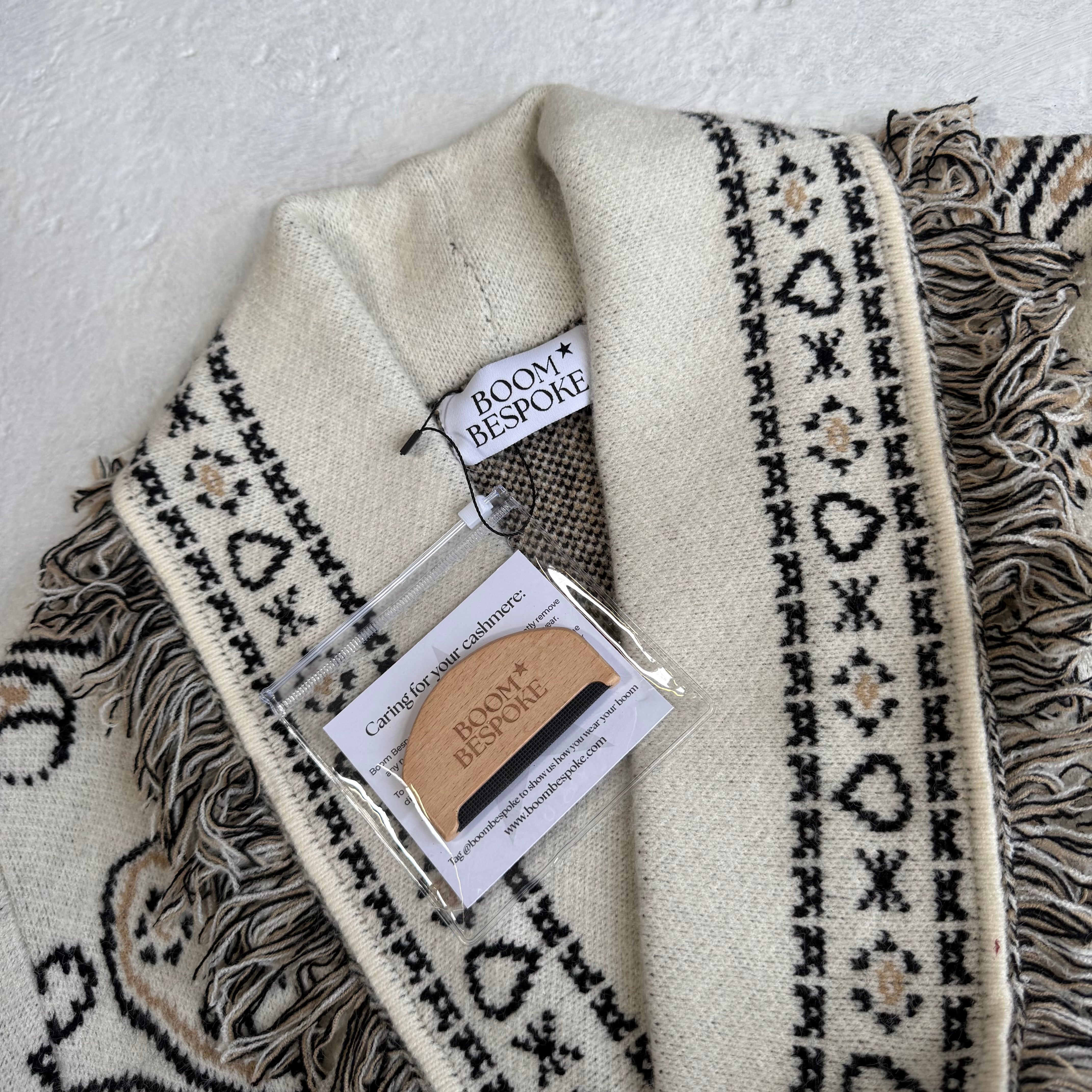 ‘LATTE’ FRINGED BANDANA KNIT WAISTCOAT