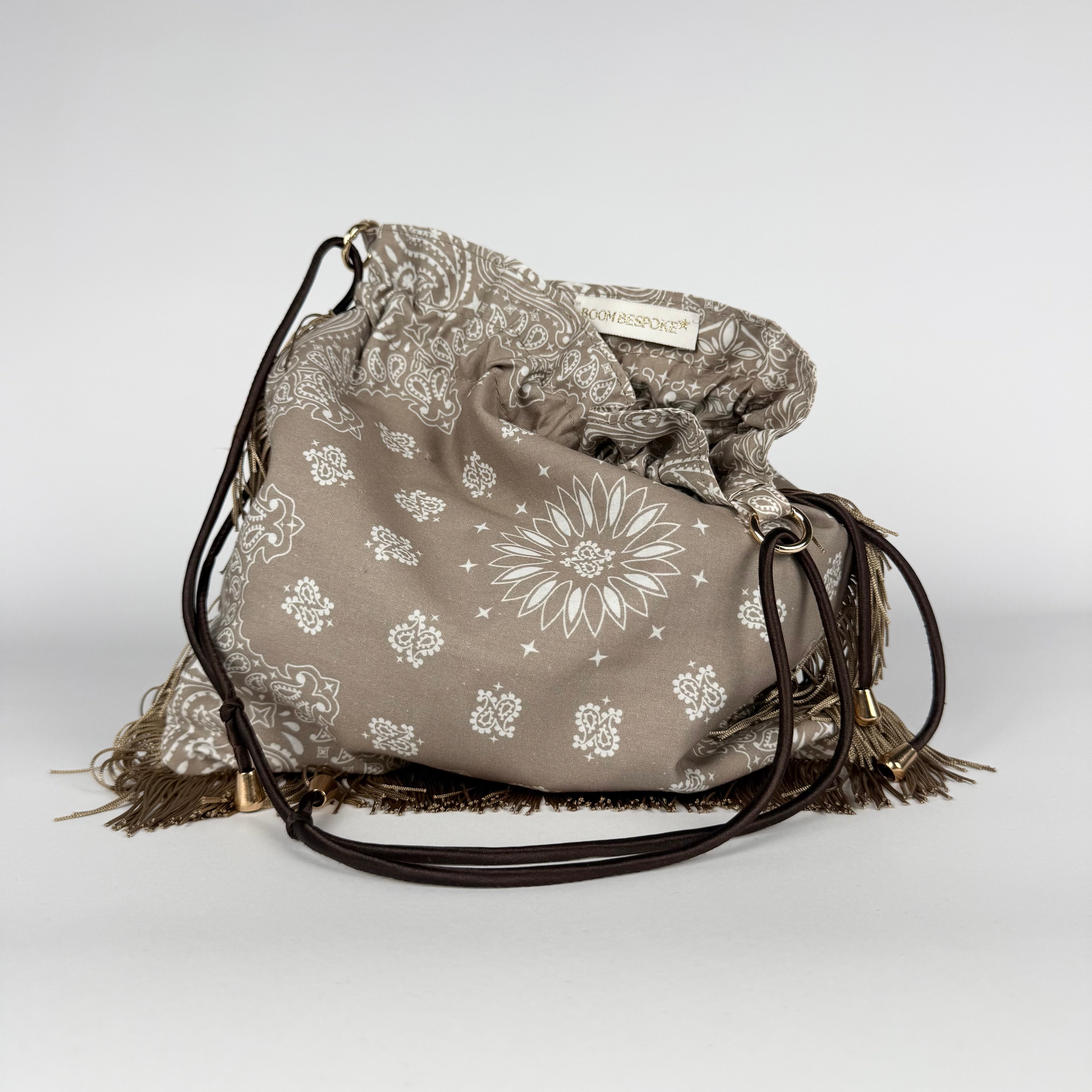 'TRUFFLE' TAUPE BANDANA POUCH BAG