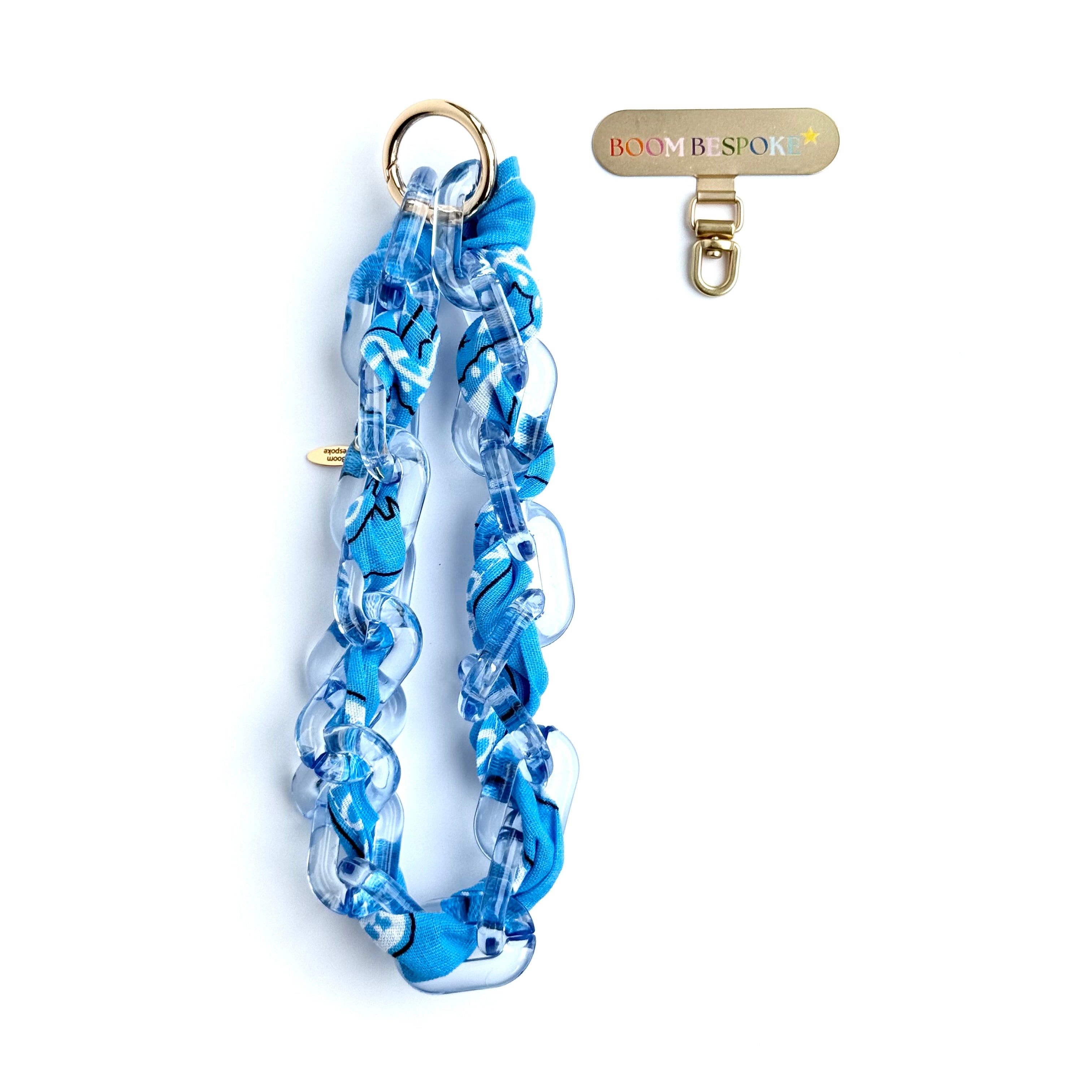BLUE BANDANA JELLY PHONE CHAIN