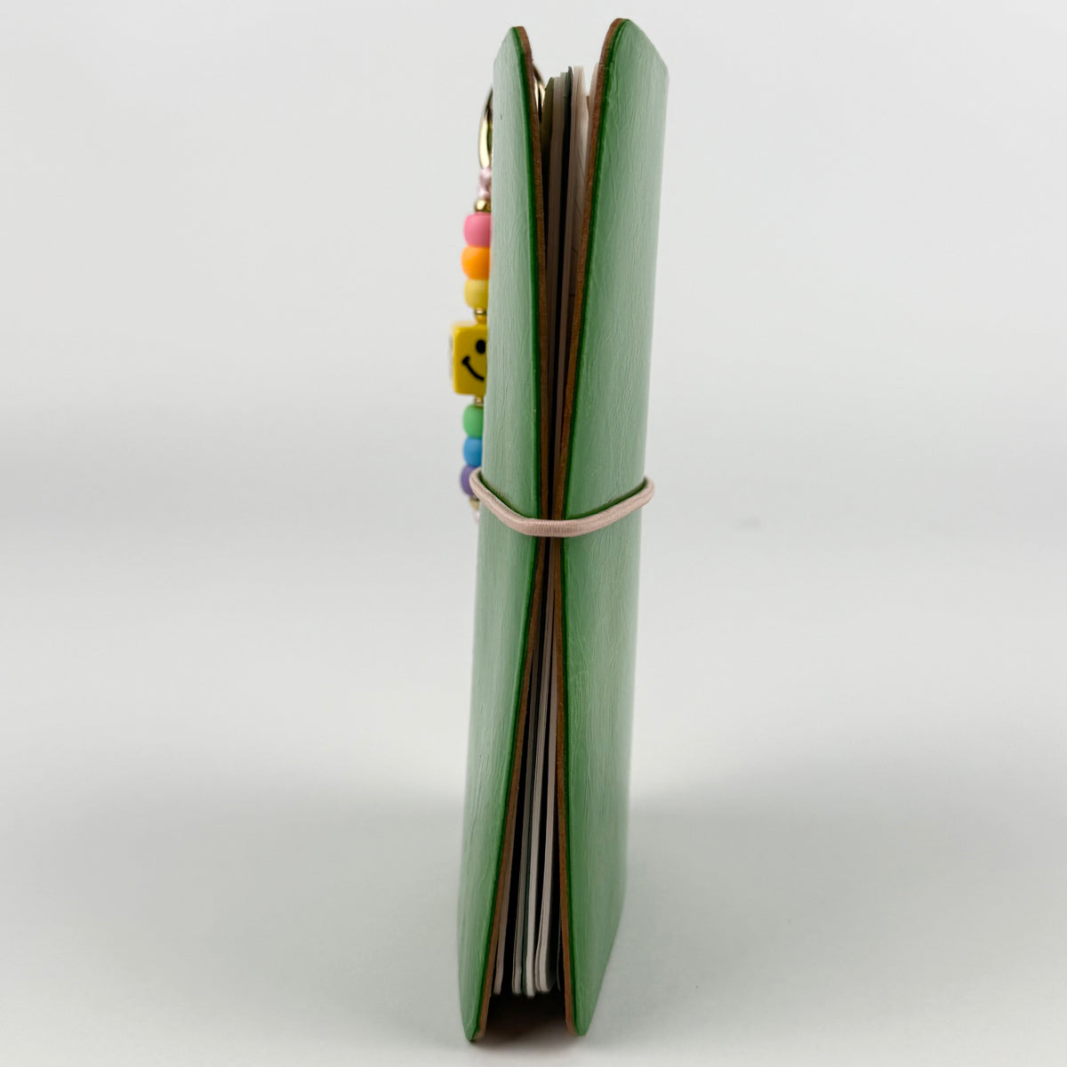 GREEN LEATHER BOOM BINDER POCKET SIZE JOURNAL COVER