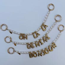 Load image into Gallery viewer, BALLOON LETTER FRESH WATER PEARL BOOM BESPOKE BAG CHARM
