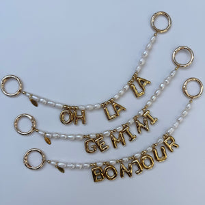 BALLOON LETTER FRESH WATER PEARL BOOM BESPOKE BAG CHARM