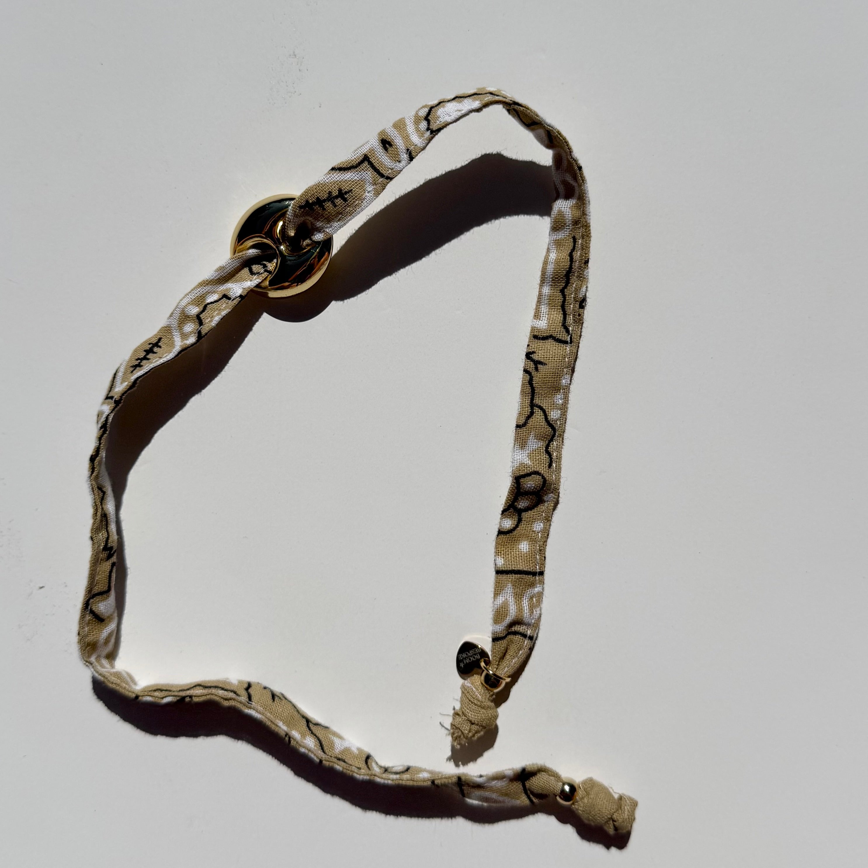 ‘CASHEW’ BEIGE BANDANA WRAP BRACELET BY BOOM BESPOKE