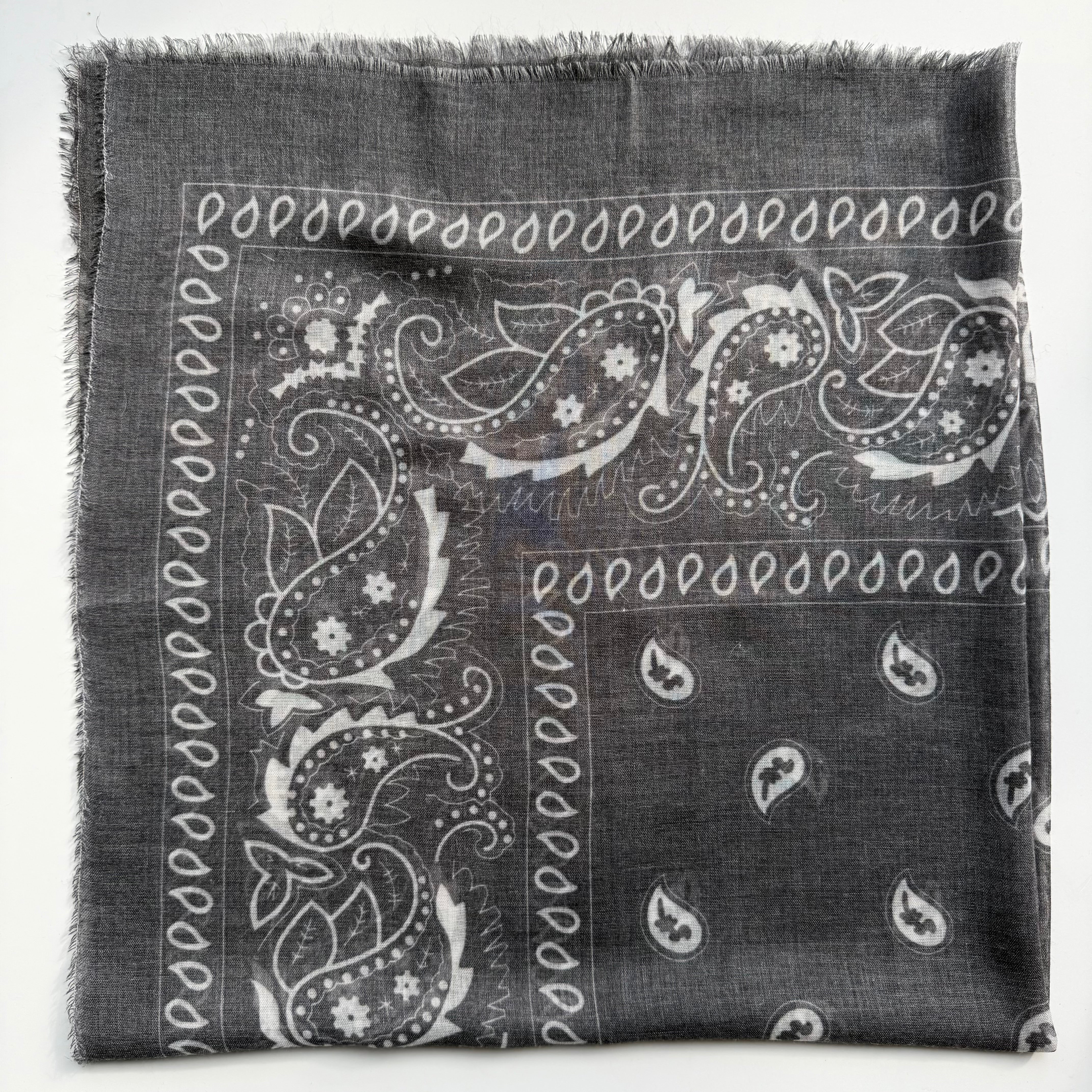 ‘COAL’ BLACK THE MULTIWAY SQUARE BANDANA SCARF