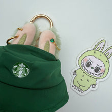 Load image into Gallery viewer, ‘IPHONE &amp; COFFEE’ GREEN GRAPE  BOOM BESPOKE LABUBU
