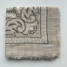 Load image into Gallery viewer, ‘VANILLA’ CREAM CHEQUERED FINE KNIT BANDANA LARGE SCARF
