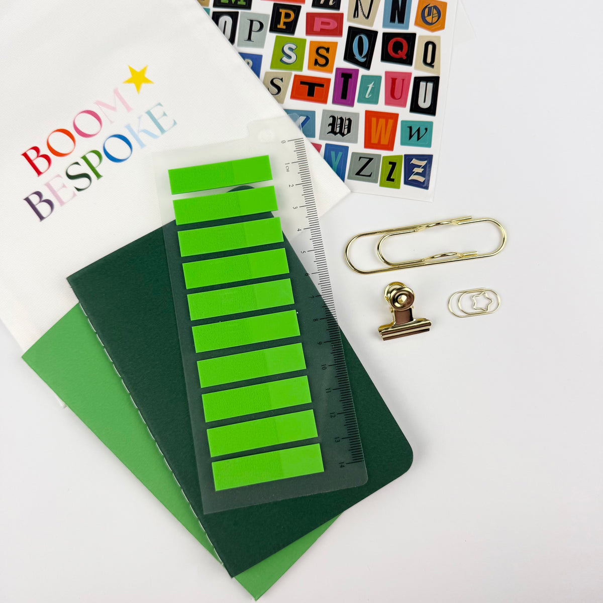 GREEN LEATHER BOOM BINDER POCKET SIZE JOURNAL COVER