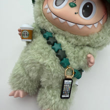 Load image into Gallery viewer, ‘IPHONE &amp; COFFEE’ GREEN GRAPE  BOOM BESPOKE LABUBU
