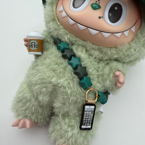 ‘IPHONE & COFFEE’ GREEN GRAPE  BOOM BESPOKE LABUBU