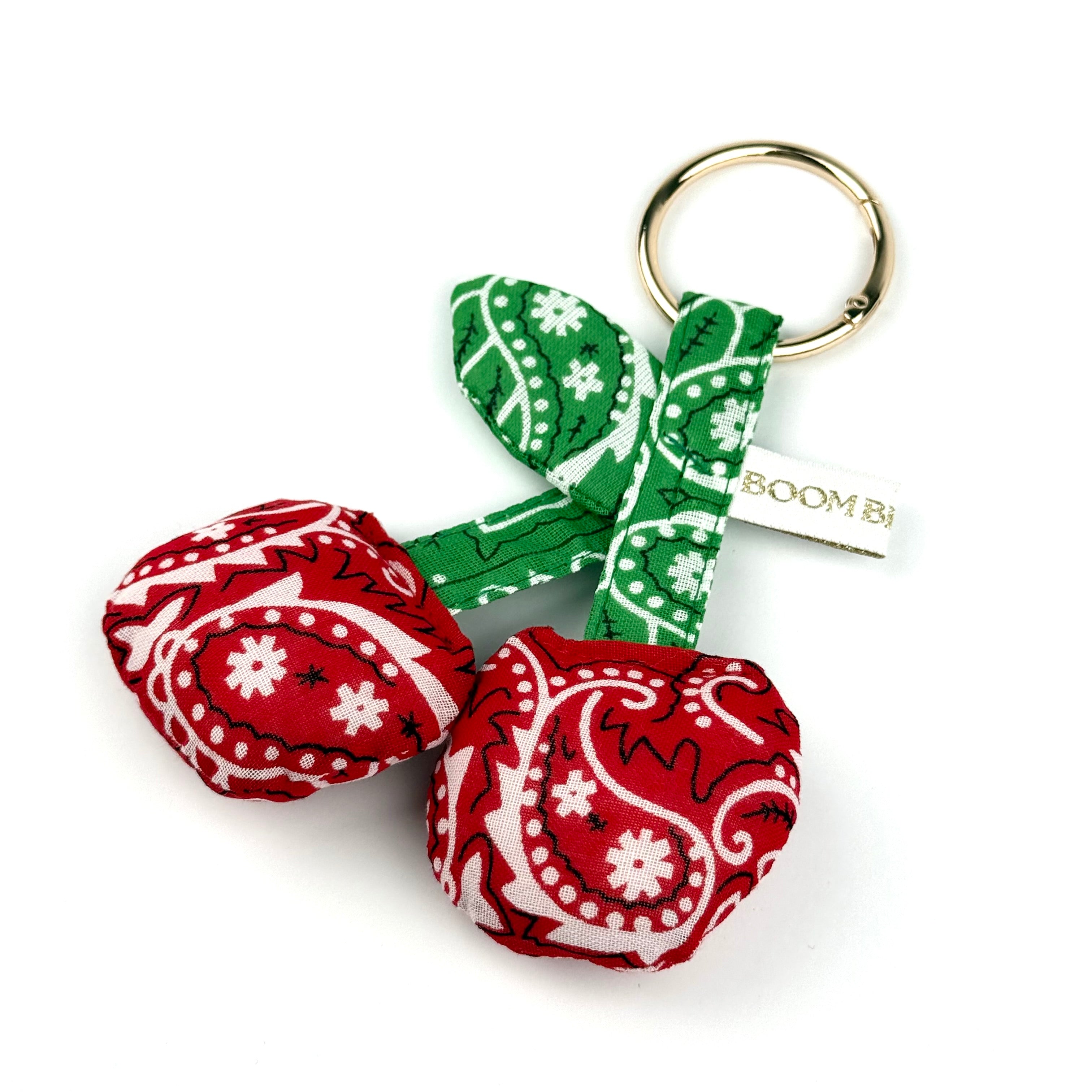 ‘CHERRY ON TOP’ BOOM PUFFY BANDANA CHERRIES BAG CHARM