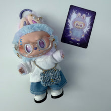 Load image into Gallery viewer, ´WHITE T &amp; JEANS’ LUCK BIG ENERGY BOOM BESPOKE LABUBU
