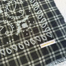 Load image into Gallery viewer, ‘CHARCOAL’ BLACK CHEQUERED FINE KNIT BANDANA SCARF
