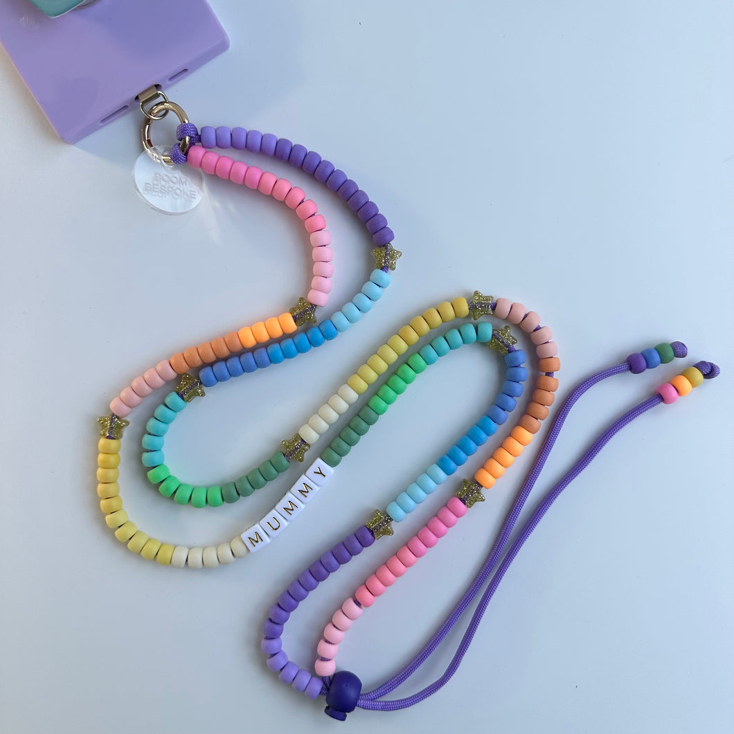 ‘BOOMBOW’ RAINBOW ADJUSTABLE CROSSBODY PHONE STRAP
