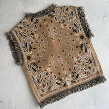 Load image into Gallery viewer, PREORDER ‘LATTE’ FRINGED BANDANA KNIT WAISTCOAT
