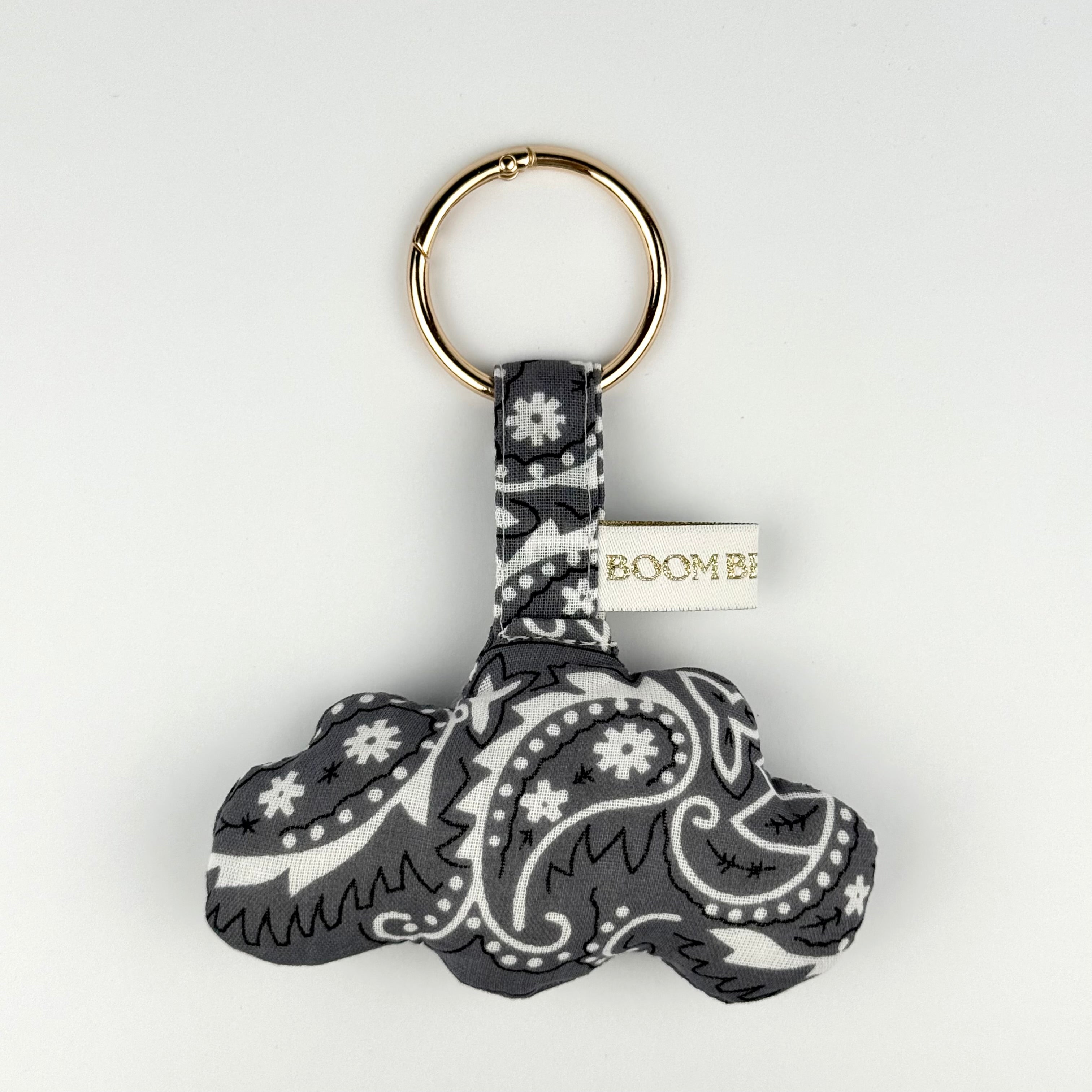 ‘HEAD IN THE CLOUDS’ GREY BOOM PUFFY BANDANA CLOUD BAG CHARM