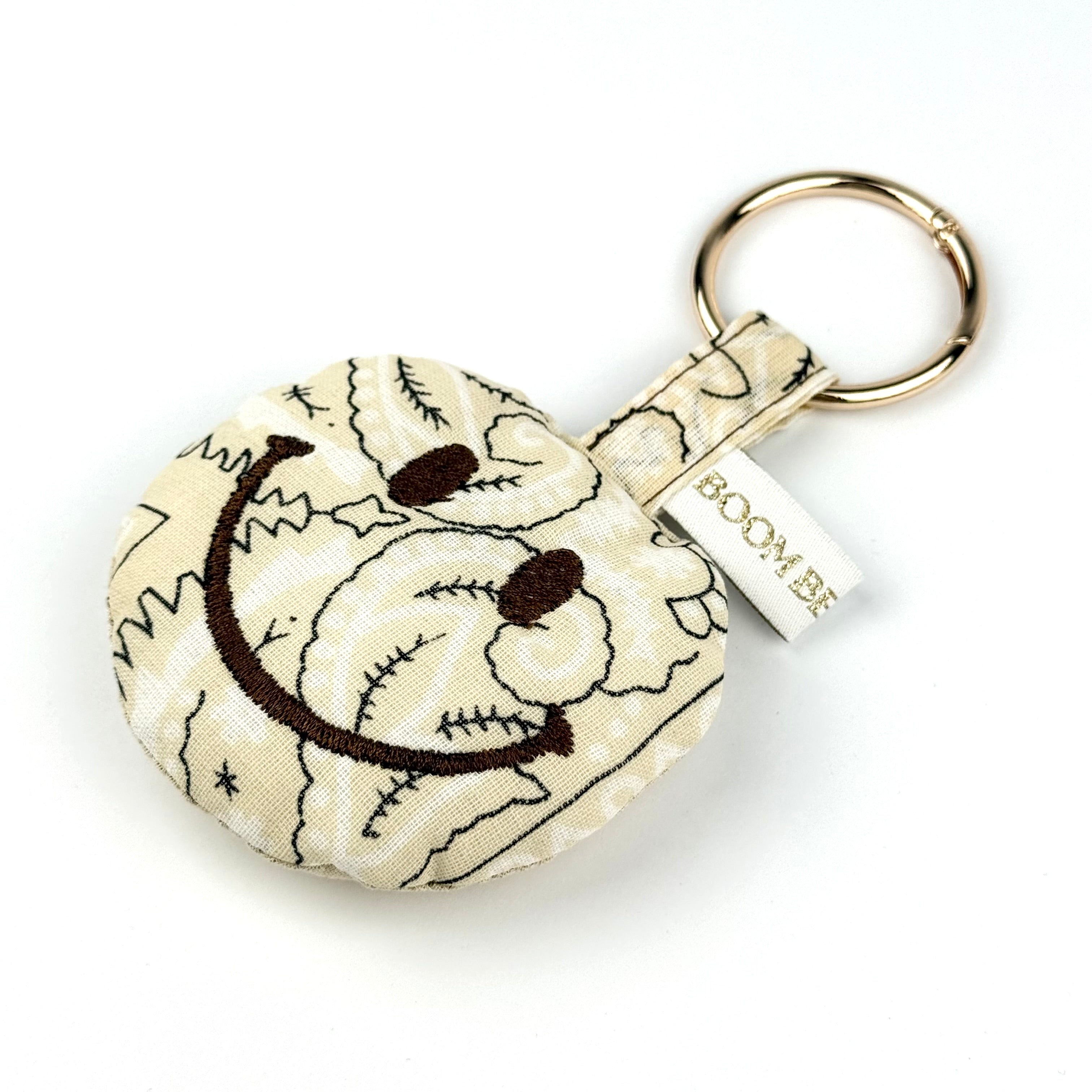´MADE YOU SMILE’ CREAM BOOM PUFFY BANDANA SMILEY FACE BAG CHARM