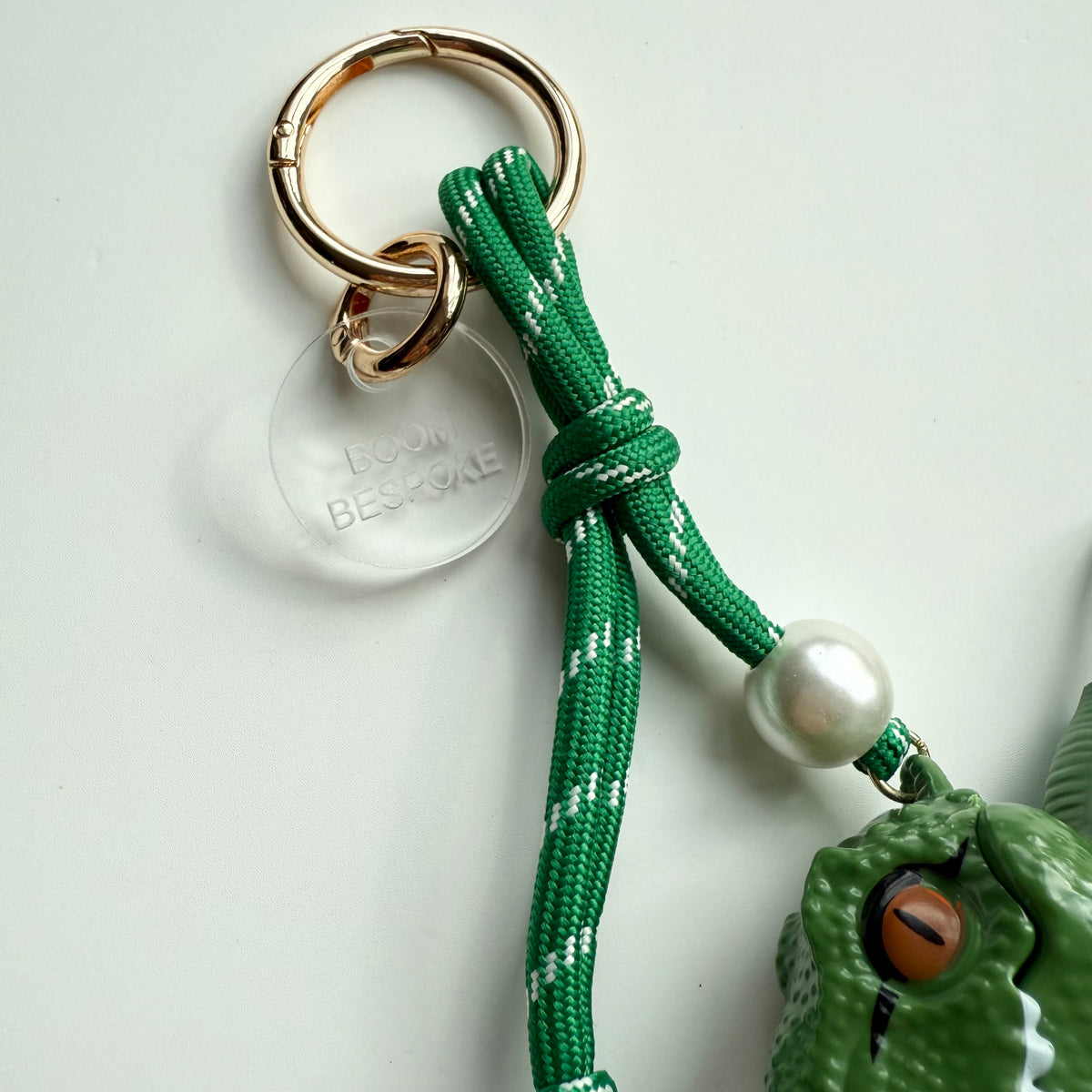 ‘DARLING DINO’ GREEN DINOSAUR BOOM BESPOKE BAG CHARM