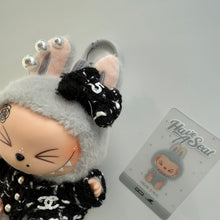 Load image into Gallery viewer, ‘BLACK BOUCLÉ’ HEHE BOOM BESPOKE LABUBU
