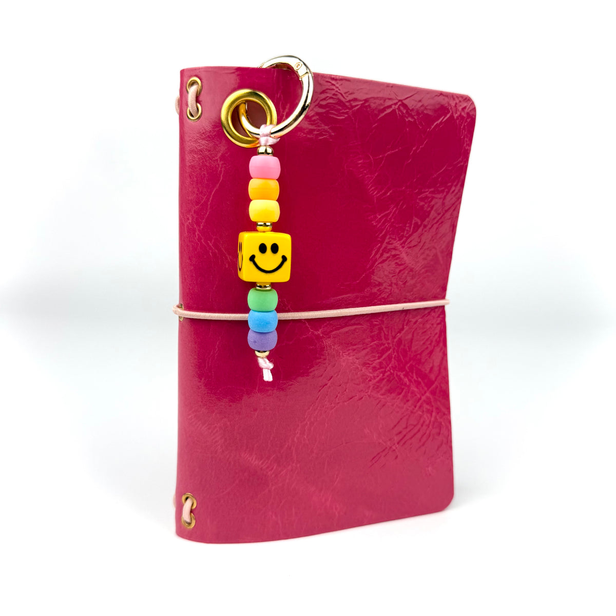 PINK LEATHER BOOM BINDER POCKET SIZE JOURNAL COVER