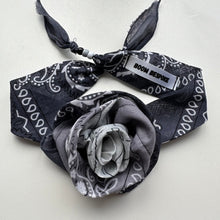 Load image into Gallery viewer, GREY OMBRÉ BANDANA ROSE CHOKER BY BOOM BESPOKE
