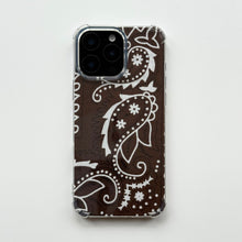 Load image into Gallery viewer, BROWN EMBROIDERED BANDANA PHONE INSERT WITH CASE
