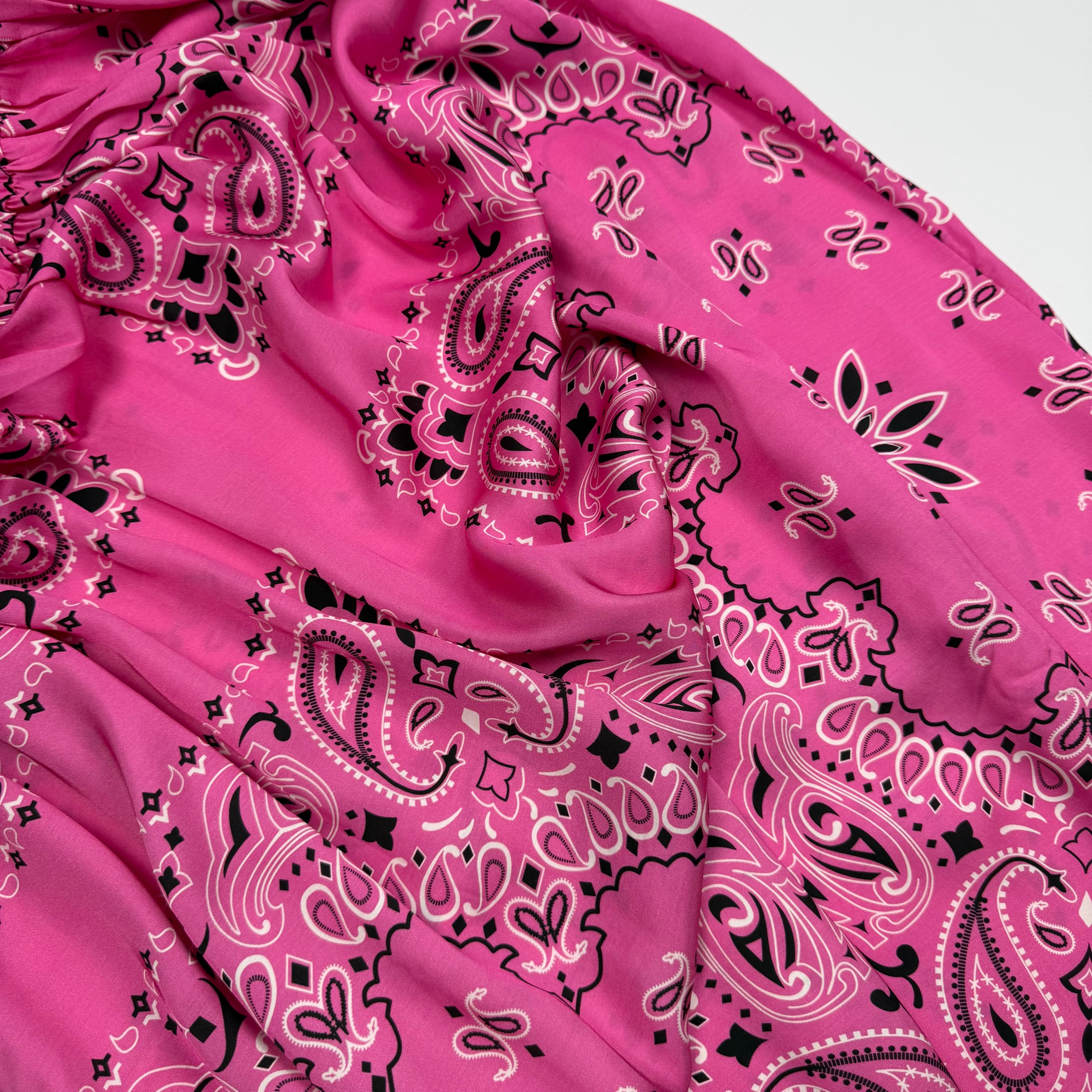 ‘FLAMINGO’ PINK BANDANA SILK SKIRT CO-ORD