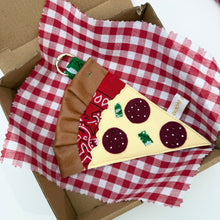 Load image into Gallery viewer, ‘BOOMERONI’ PIZZA SLICE BAG CHARM BY BOOM BESPOKE
